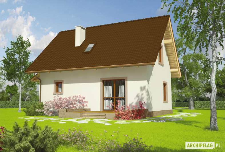 Projekt domu Celinka Mocca - wizualizacja ogrodowa