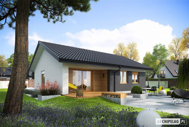 Projekt domu Mini 3 - wizualizacja ogrodowa