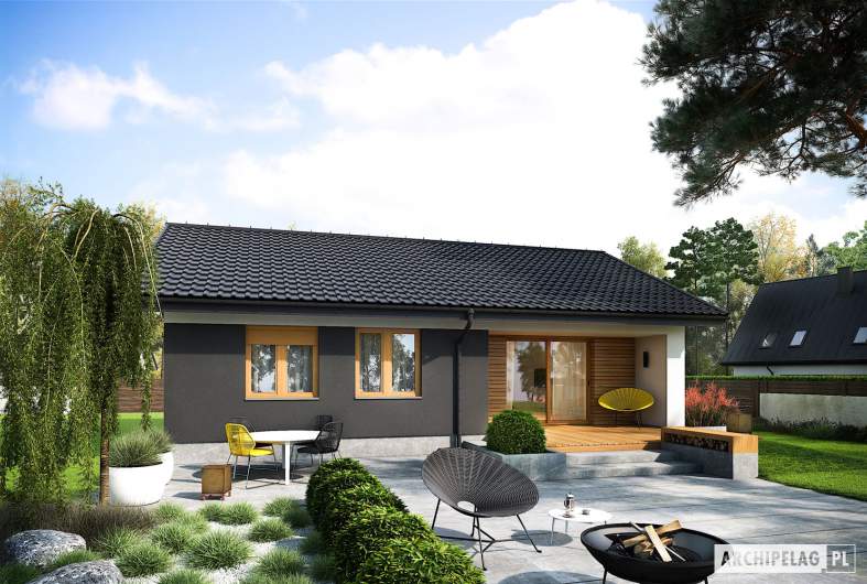 Projekt domu Mini 3 - wizualizacja ogrodowa