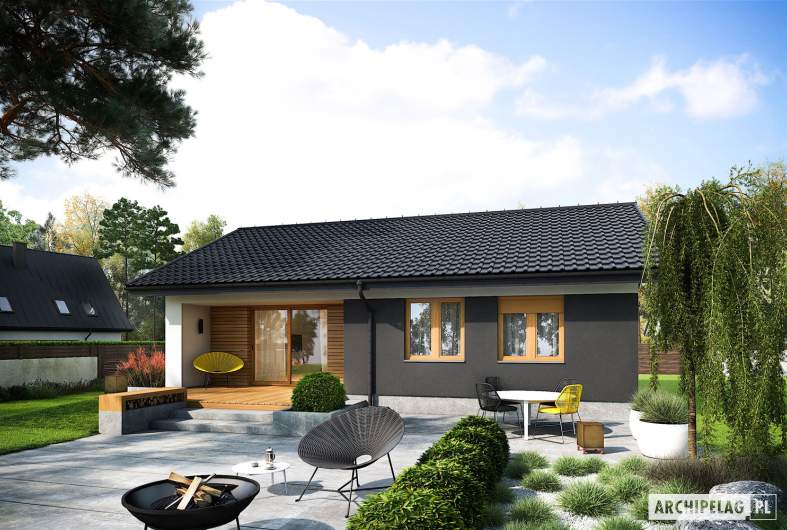 Projekt domu Mini 3 - wizualizacja ogrodowa