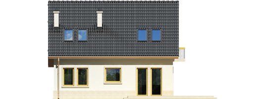 Ozay - Projekt domu Oleńka - elewacja tylna