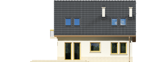 Ozay - Projekt domu Oleńka - elewacja tylna