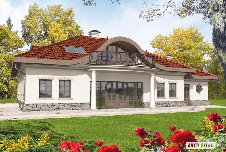 Projekt domu Radomiła G1 - wizualizacja ogrodowa