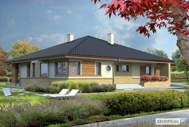 Projekt domu Flori G1 - wizualizacja frontowa