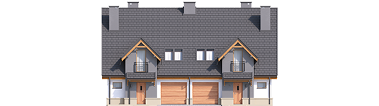 Sambor G2 - Projekt domu Sambor G1 (dwulokalowy) - elewacja frontowa