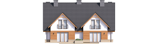 Sambor G2 - Projekt domu Sambor G1 (dwulokalowy) - elewacja tylna
