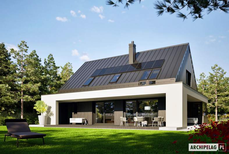Projekt domu Iga III G1 ENERGO PLUS - wizualizacja ogrodowa