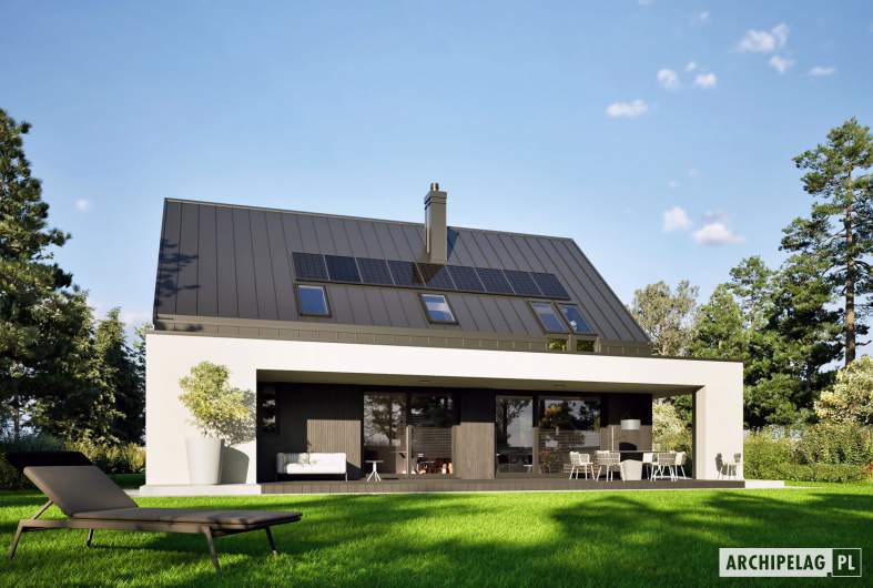 Projekt domu Iga III G1 ENERGO PLUS - wizualizacja ogrodowa