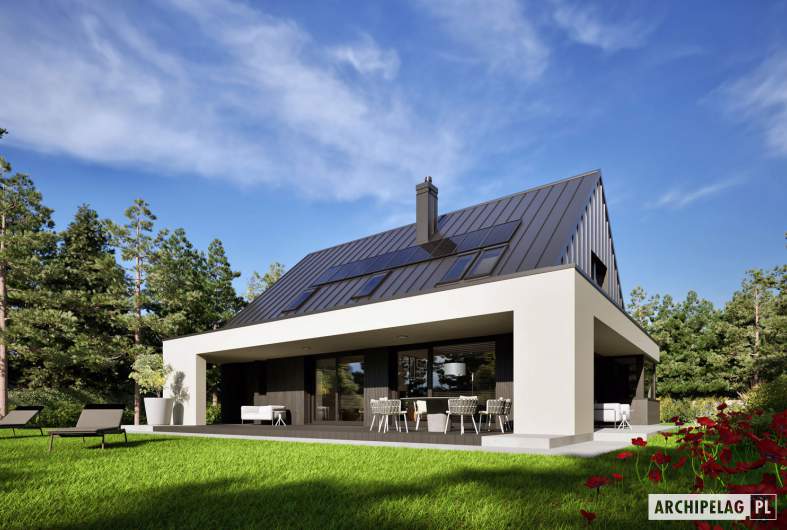 Projekt domu Iga III G1 ENERGO PLUS - wizualizacja ogrodowa