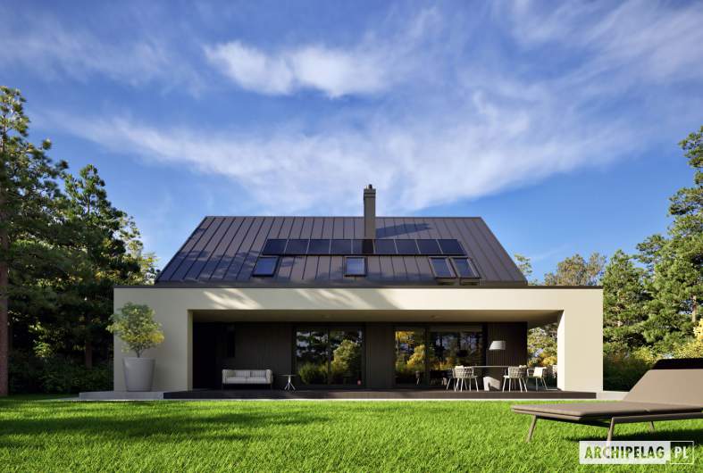 Projekt domu Iga III G1 ENERGO PLUS - wizualizacja ogrodowa