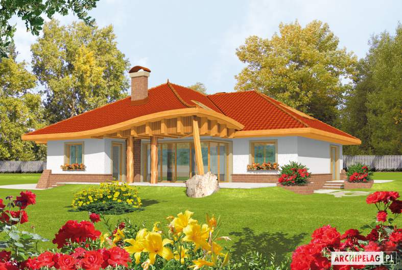 Projekt domu Sandra G2 - wizualizacja ogrodowa