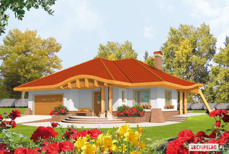 Projekt domu Sandra G2 - wizualizacja frontowa