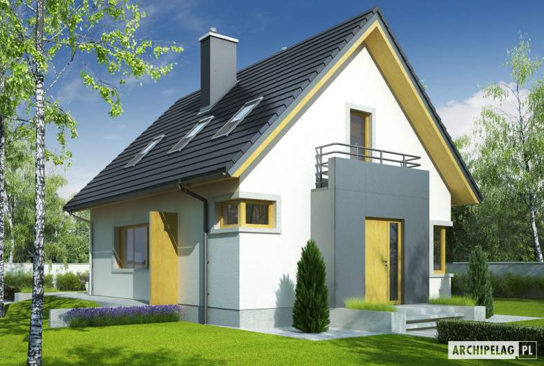 Projekt domu Julek - wizualizacja frontowa