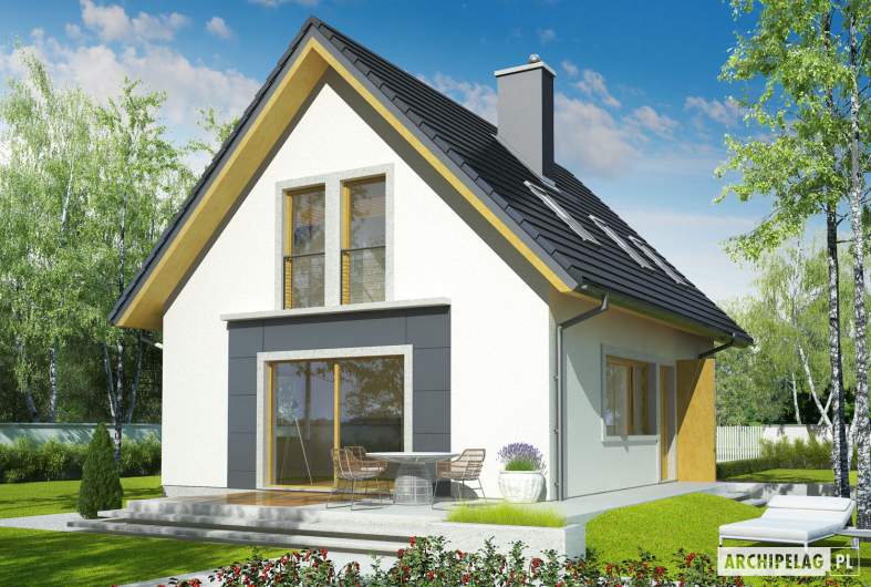 Projekt domu Julek - wizualizacja ogrodowa