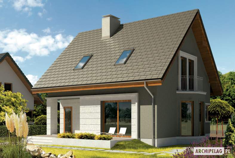 Projekt domu Kim (wersja A) - wizualizacja ogrodowa