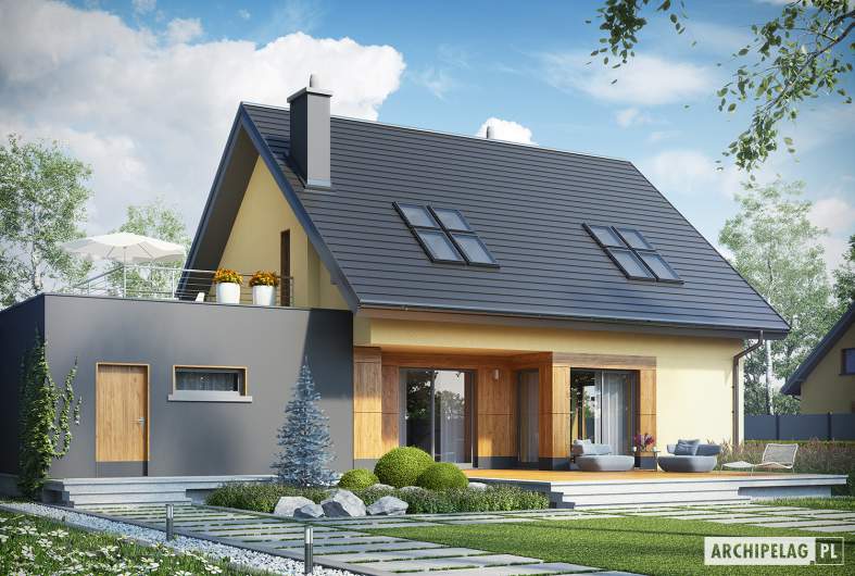 Projekt domu Marcin II G2 - wizualizacja ogrodowa