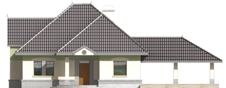 Lena - Projekt domu Lena II (z wiatą) - elewacja frontowa