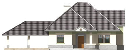 Lena - Projekt domu Lena II (z wiatą) - elewacja frontowa