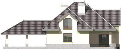 Lena - Projekt domu Lena II (z wiatą) - elewacja tylna