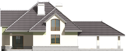 Lena - Projekt domu Lena II (z wiatą) - elewacja tylna