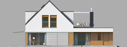 Neo G1 ENERGO - Projekt domu Neo G1 ENERGO - elewacja tylna