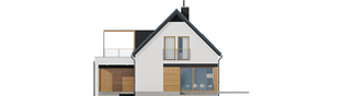 Projekt domu E13 G1 ENERGO PLUS - elewacja tylna