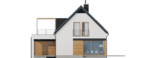 E13 G1 ENERGO PLUS - Projekt domu E13 G1 ENERGO PLUS - elewacja tylna
