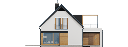 E13 G1 ENERGO PLUS - Projekt domu E13 G1 ENERGO PLUS - elewacja tylna