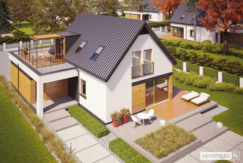 Projekt domu E13 G1 ENERGO PLUS - widok z góry