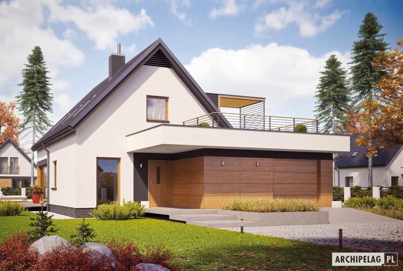 Projekt domu E13 G1 ENERGO PLUS - wizualizacja frontowa