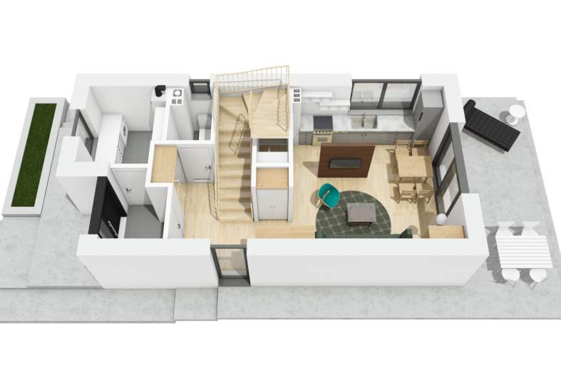 Projekt domu Moniczka - parter 3D