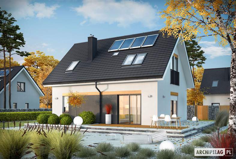 Projekt domu Witek II - Projekty domów ARCHIPELAG - Witek II - wizualizacja ogrodowa