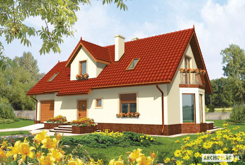 Projekt domu Megi II G1 - wizualizacja frontowa