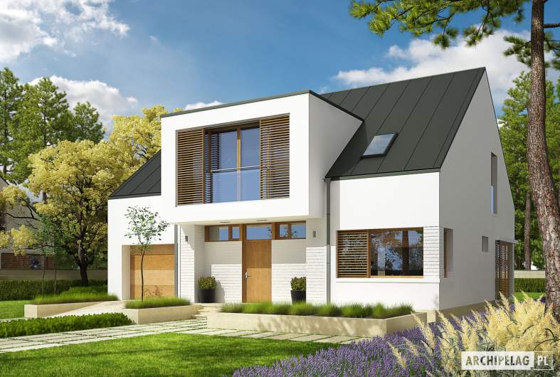 Projekt domu EX 9 G1 (wersja B) soft - wizualizacja frontowa