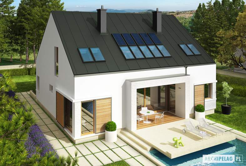 Projekt domu EX 9 G1 (wersja B) soft - widok z góry ogrodowa