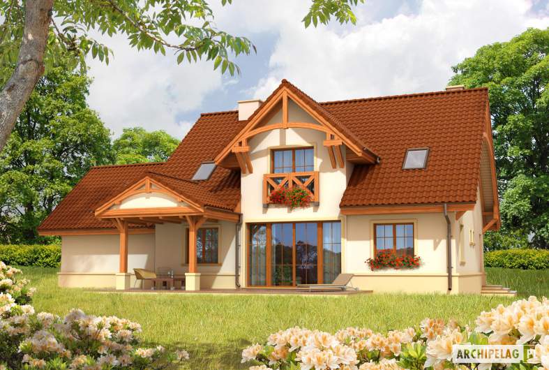 Projekt domu Krzysiek G2 - wizualizacja ogrodowa