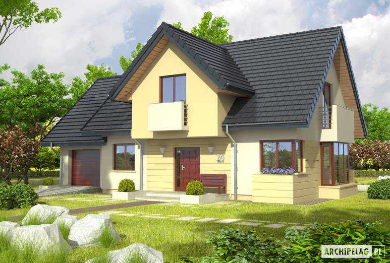 Projekt domu Andrzej II G1 - wizualizacja frontowa