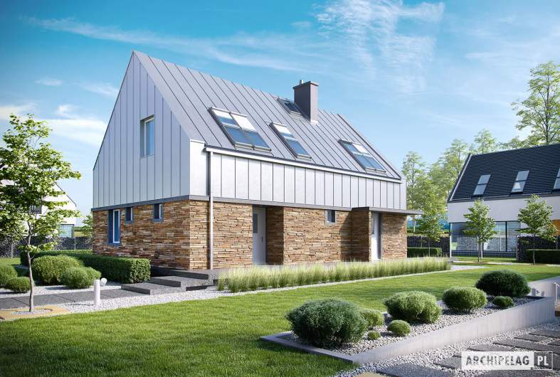 Projekt domu EX 16 ENERGO PLUS - wizualizacja frontowa