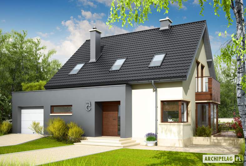 Projekt domu Mati G1 - wizualizacja frontowa