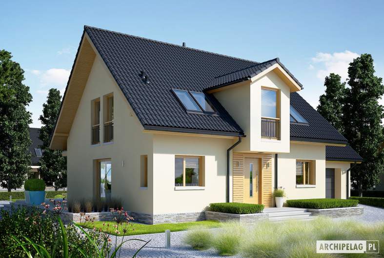 Projekt domu E5 G1 ECONOMIC (wersja C) - wizualizacja frontowa