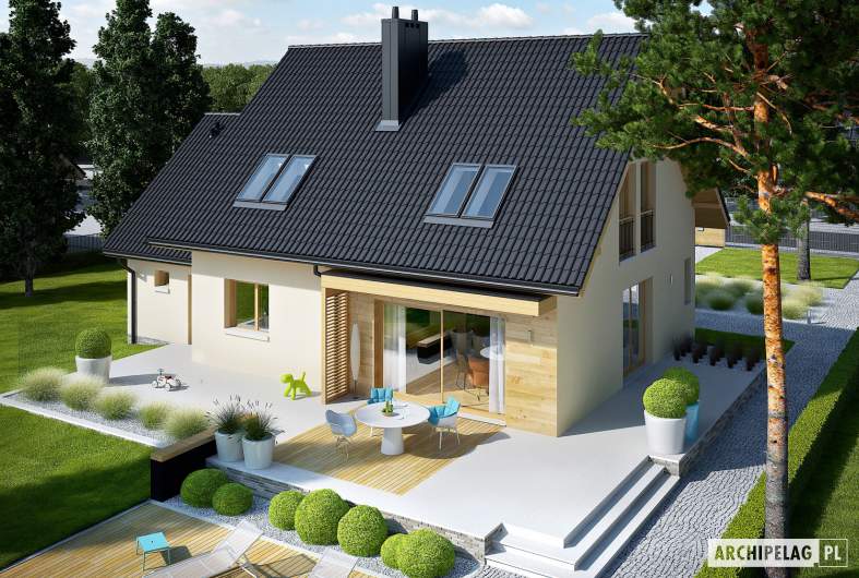 Projekt domu E5 G1 ECONOMIC (wersja C) - widok z góry