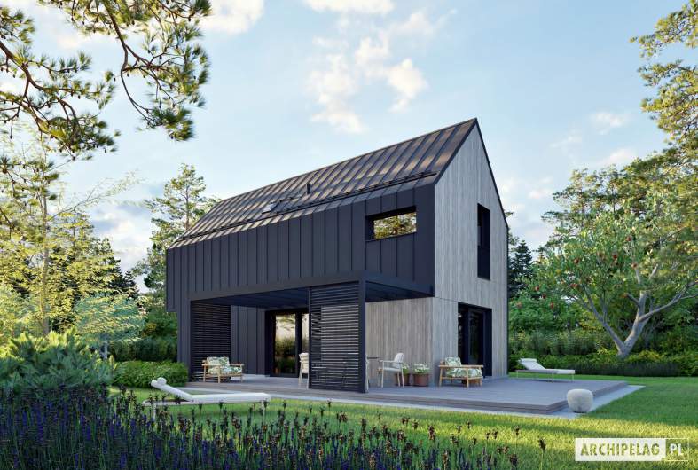 Projekt domu Moniczka IV (wersja C) ENERGO PLUS - wizualizacja ogrodowa