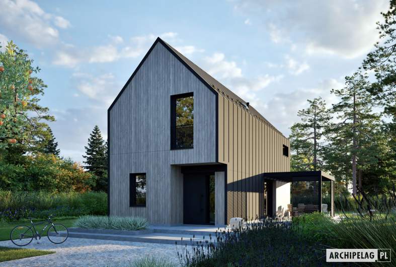 Projekt domu Moniczka IV (wersja C) ENERGO PLUS - wizualizacja frontowa