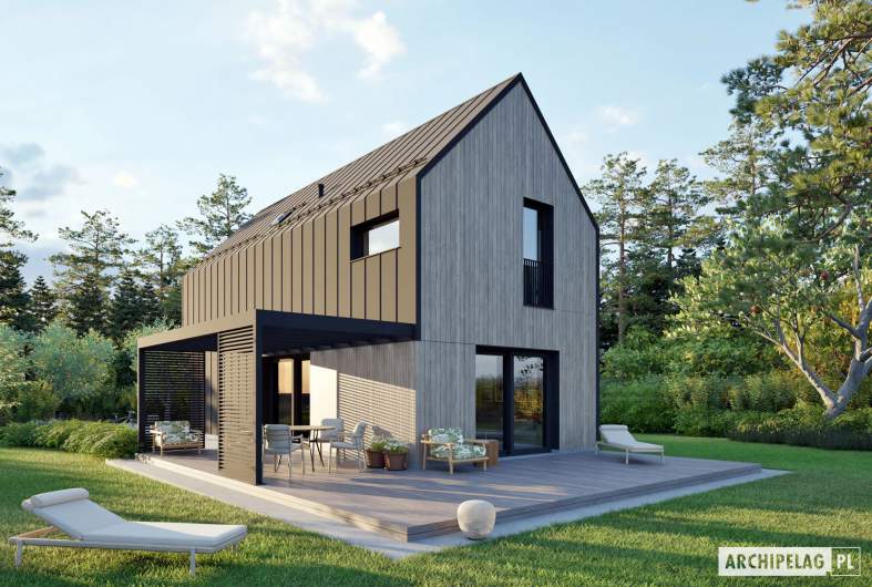 Projekt domu Moniczka IV (wersja C) ENERGO PLUS - wizualizacja ogrodowa