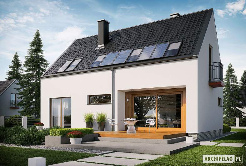 Projekt domu E11 ENERGO PLUS - wizualizacja ogrodowa