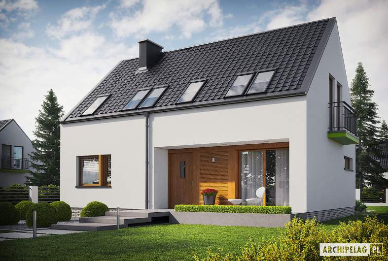 Projekt domu E11 ENERGO PLUS - wizualizacja frontowa
