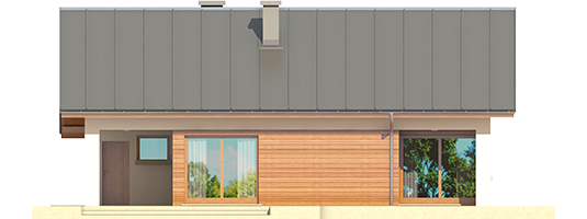 Tori III G1 ECONOMIC A - Projekt domu Tori III G1 ECONOMIC (wersja A) - elewacja tylna