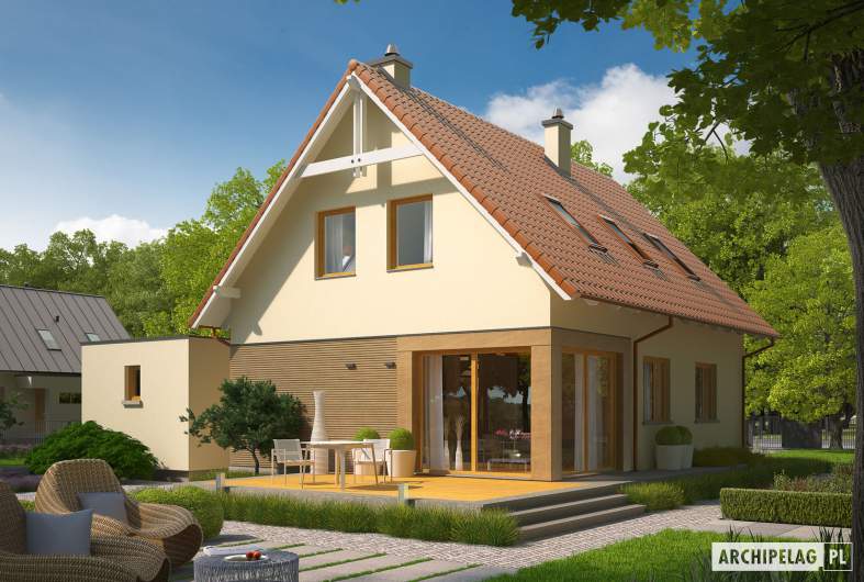 Projekt domu Tiago G1 (wersja B) - wizualizacja ogrodowa