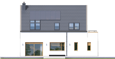 Oscar ENERGO PLUS - Projekt domu Oskar (z wiatą) ENERGO PLUS - elewacja tylna