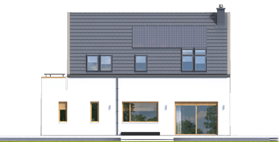 Oscar ENERGO PLUS - Projekt domu Oskar (z wiatą) ENERGO PLUS - elewacja tylna